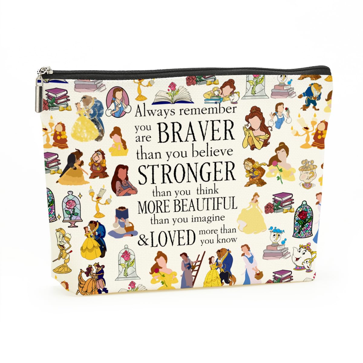 Magical Beauty Makeup Bag Inspired Fairy Tales Character Christmas Birthday Friendship Gifts for Women Girls Best Friend Daughter Magic Braver