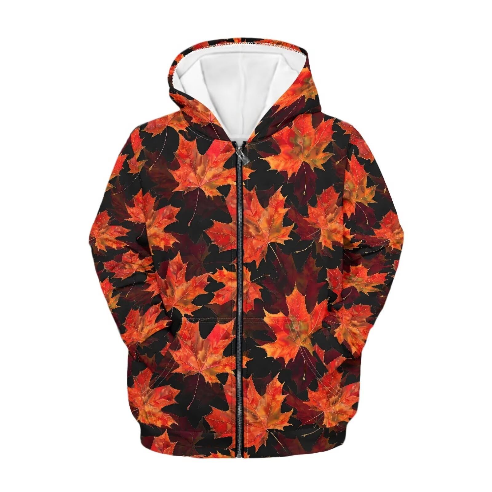 Unisex Zipper Sweatshirt Boys Girls Hooded with 2 Pocket Pullover Hoodies for 6-16Y Kids