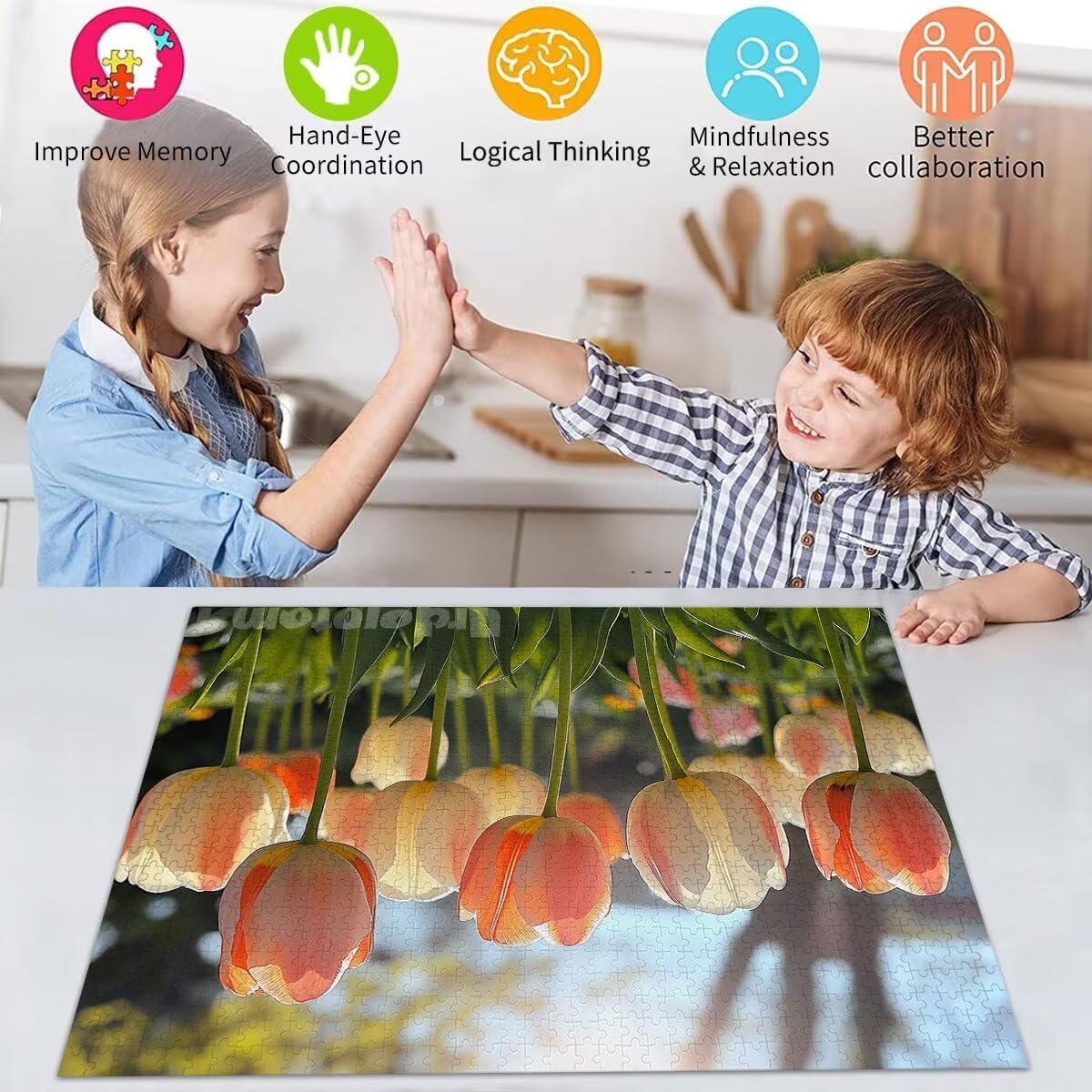 Blume Puzzle für Erwachsene Kinder Anspruchsvoll 5000 Teile Impossible Klassische Puzzles Schwer Anlage ab 8 9 10 Jahre Mädchen Jungen Jigsaw Kunst Educa,für Dekoration und Geschenke 105x156cm t-351
