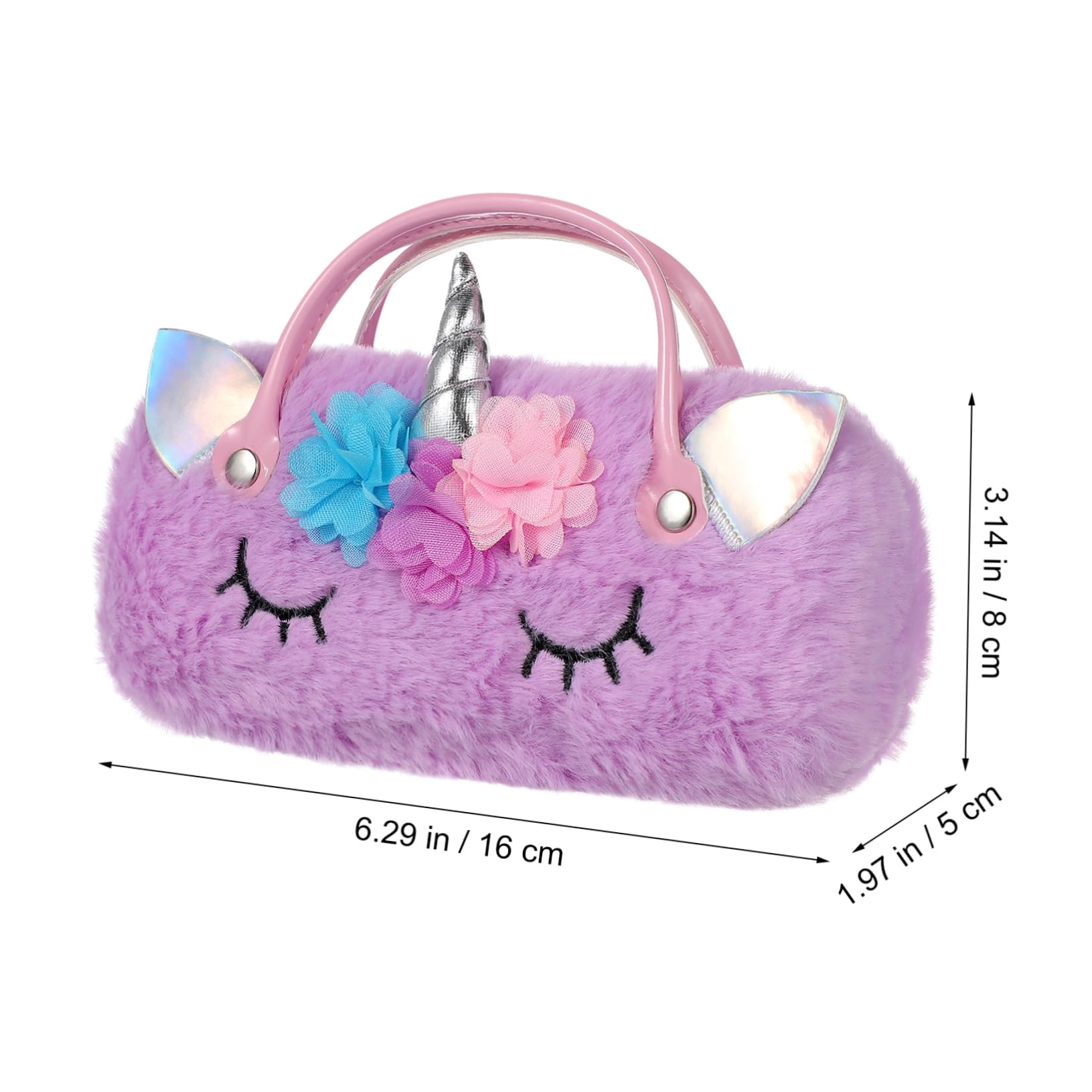 COLLBATH Custodia per Occhiali Unicorno in Microfibra Pu, 2 Pezzi | Portatile per Occhiali da Lettura e Sole, Uso Quotidiano e Viaggio, Semplice e Fashion