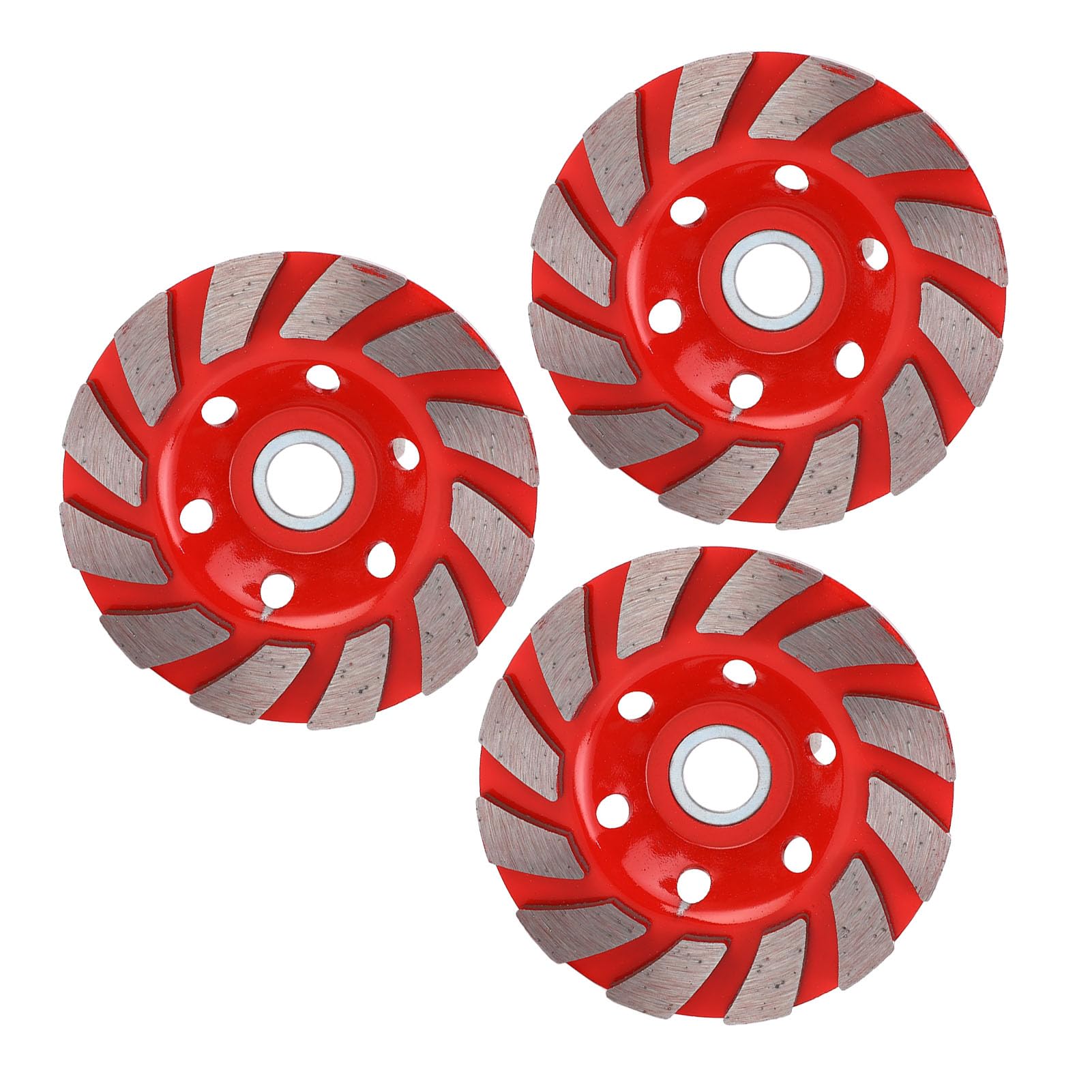 3Pcs Concrete Grinding Wheel 12 Segment Cup for Angle Grinder Polishing Stone Cement Marble 10mm Carmine