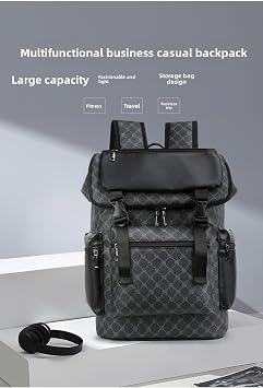 PU Leather Backpack, Laptop Backpack ,Large capacity work business travel bag,student schoolbag (Style 4)