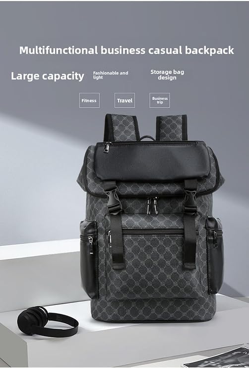 PU Leather Backpack, Laptop Backpack ,Large capacity work business travel bag,student schoolbag (Style 4)