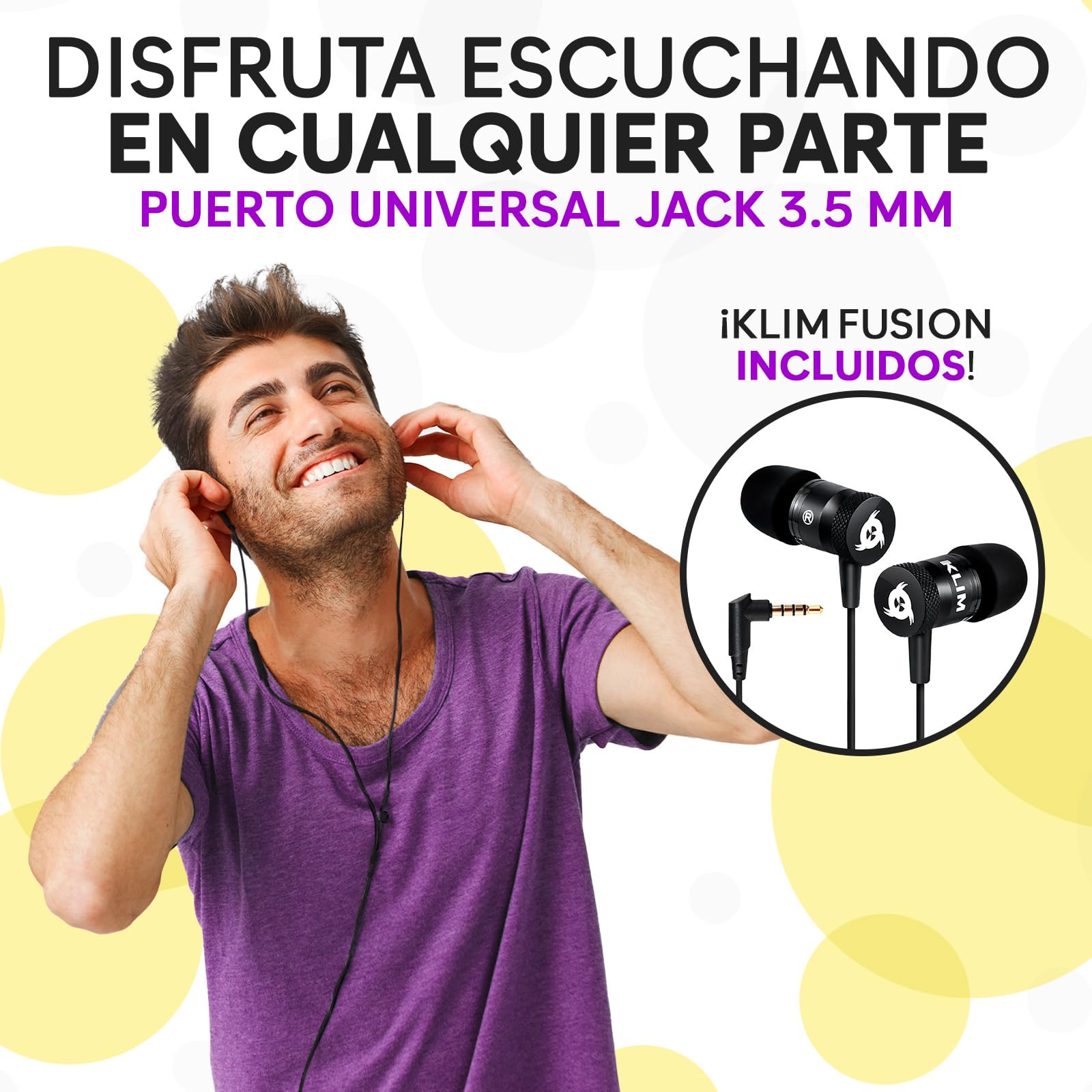 KLIM K10 Reproductor Cassette Portátil & Grabadora Cassette & Convertidor a MP3 + Micrófono & Altavoz Integrados + Transferencia USB PC + Pilas/USB + Tarjeta SD 8GB + Auriculares - Negro