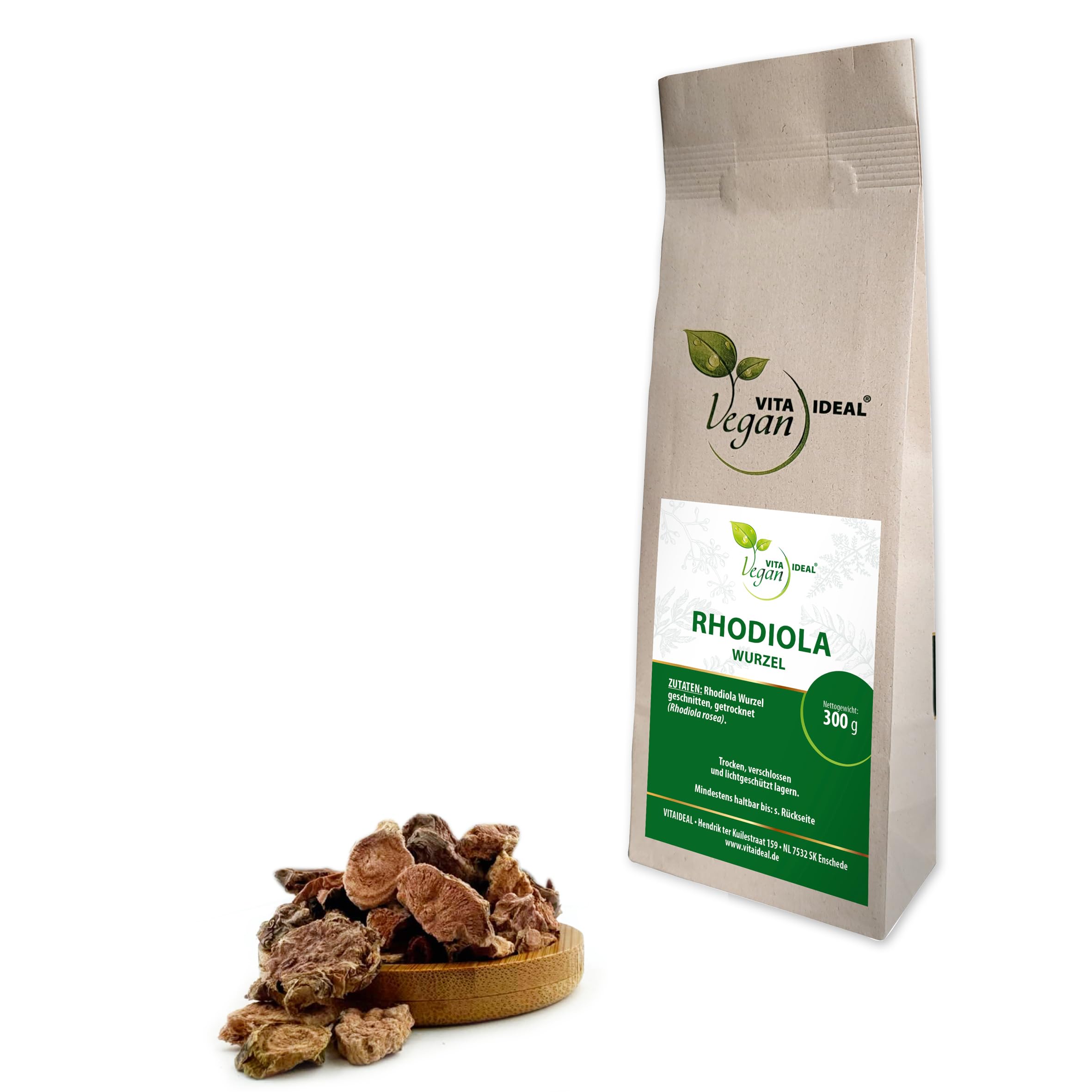 VITAI DEAL Vegan® ROSENWURZ Wurzel 300g geschnitten & getrocknet | Rhodiola rosea, Kräutertee, Für Tee, Tinktur & Aufguss, Ohne Zusatzstoffe