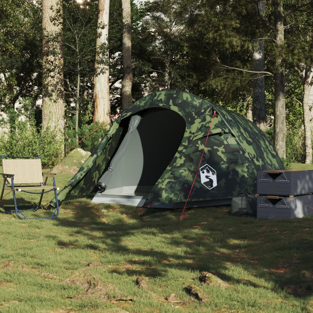 Homgoday Tente de Camping à Tunnel pour 3 personnes Camouflage Imperméable, Tente de Camping, Tente de Plage, Tente de Randonnée