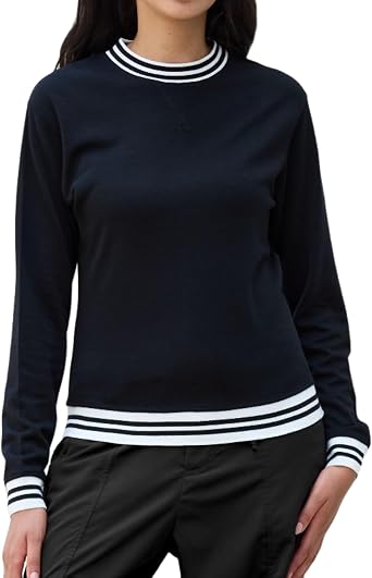Merino Wool Base Layer Women Pullover for Athletic, Womens Crewneck Sweatshirt, Warm Cozy Sweatshirt Long Sleeve