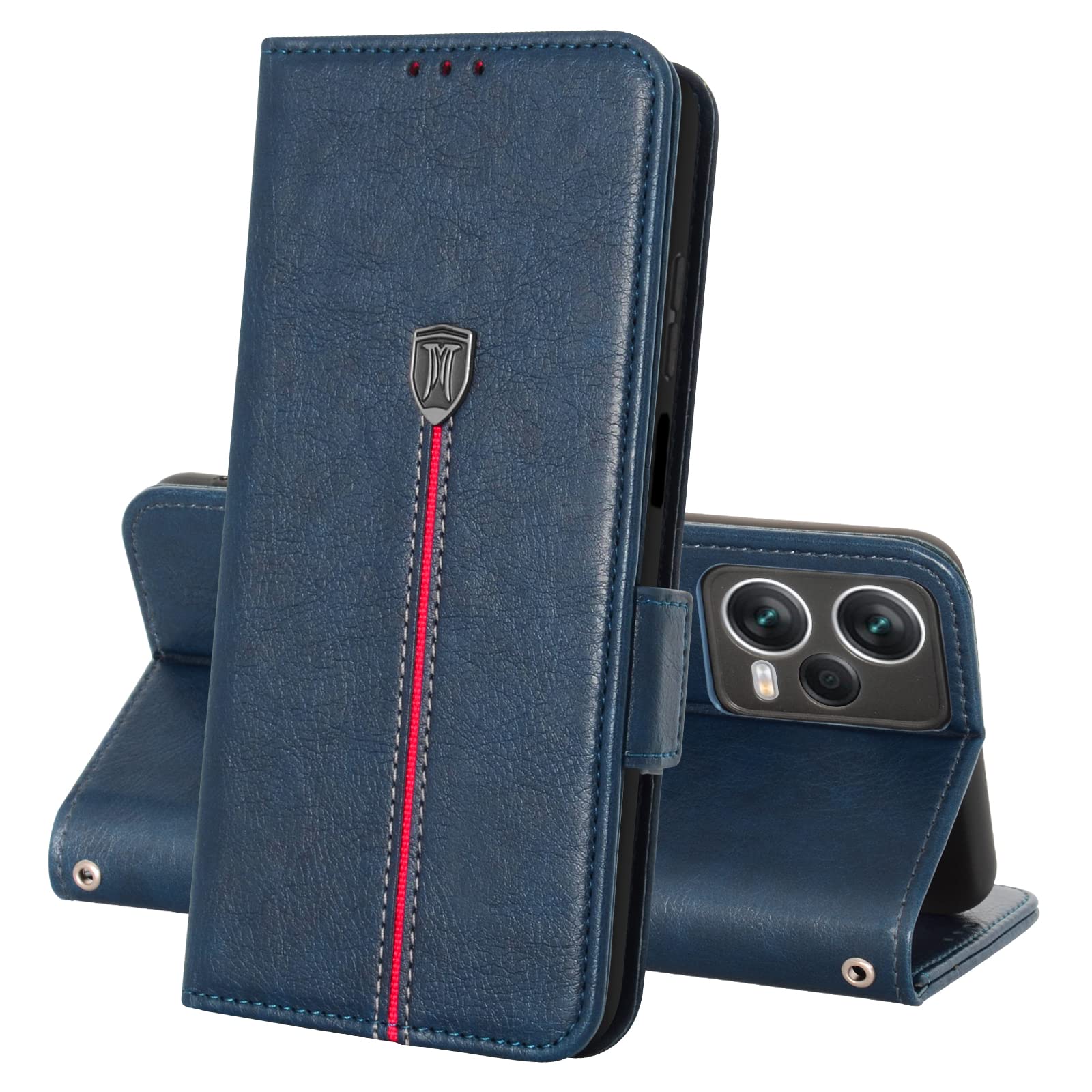 Cover Magnetica Blu SEAHAI Cover Per Realme 12 PRO 5G/Realme 12 PRO+ Plus 5G, Ultra Sottile Cover Portafoglio Pelle PU