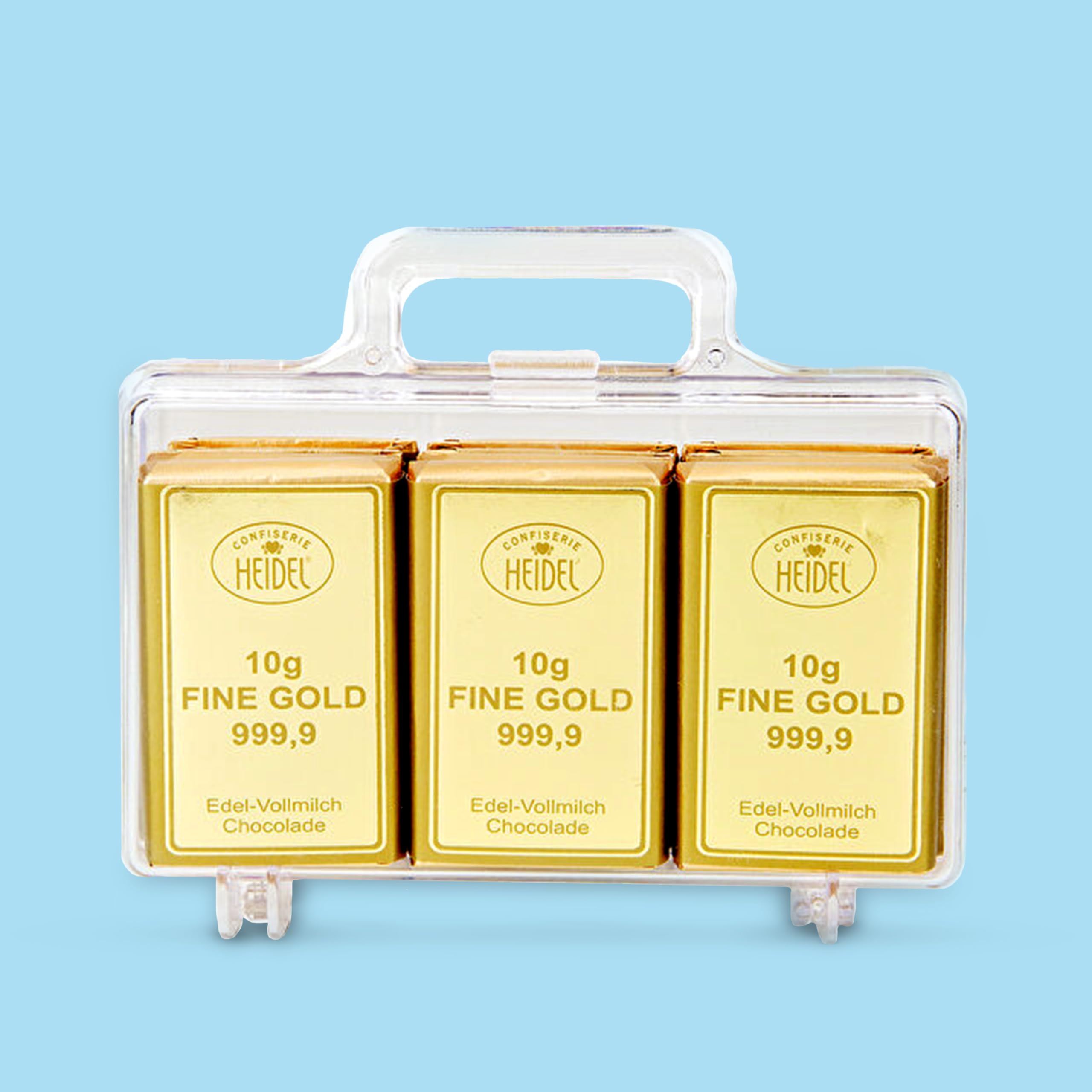 Confiserie Heidel Grande mallette Gold Lait entier noble, 1 paquet (1 x 120 g)