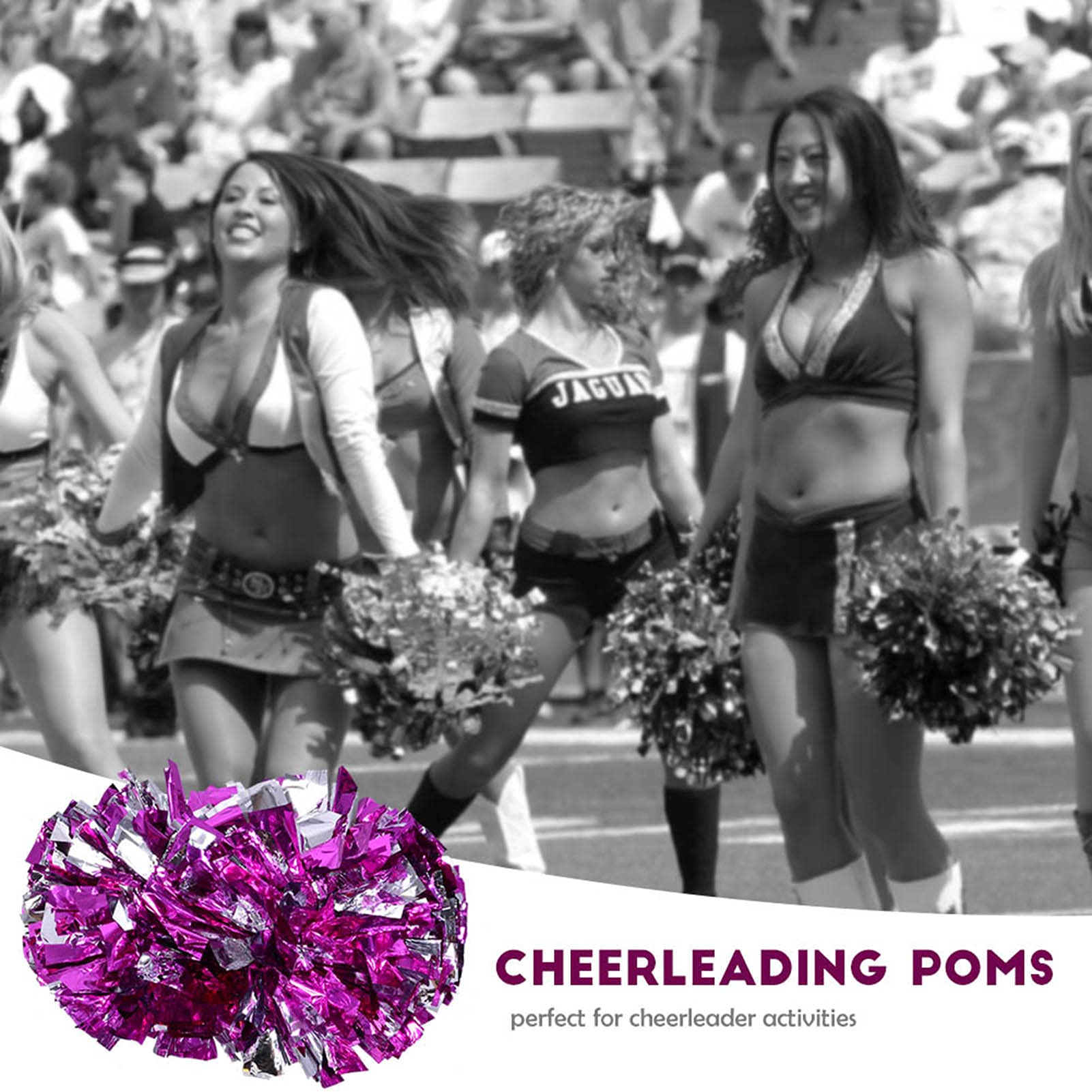 VIFER Pom Poms Cheerleader Aerobica Pompon per Dance Party School Sport Competition 1 Coppia