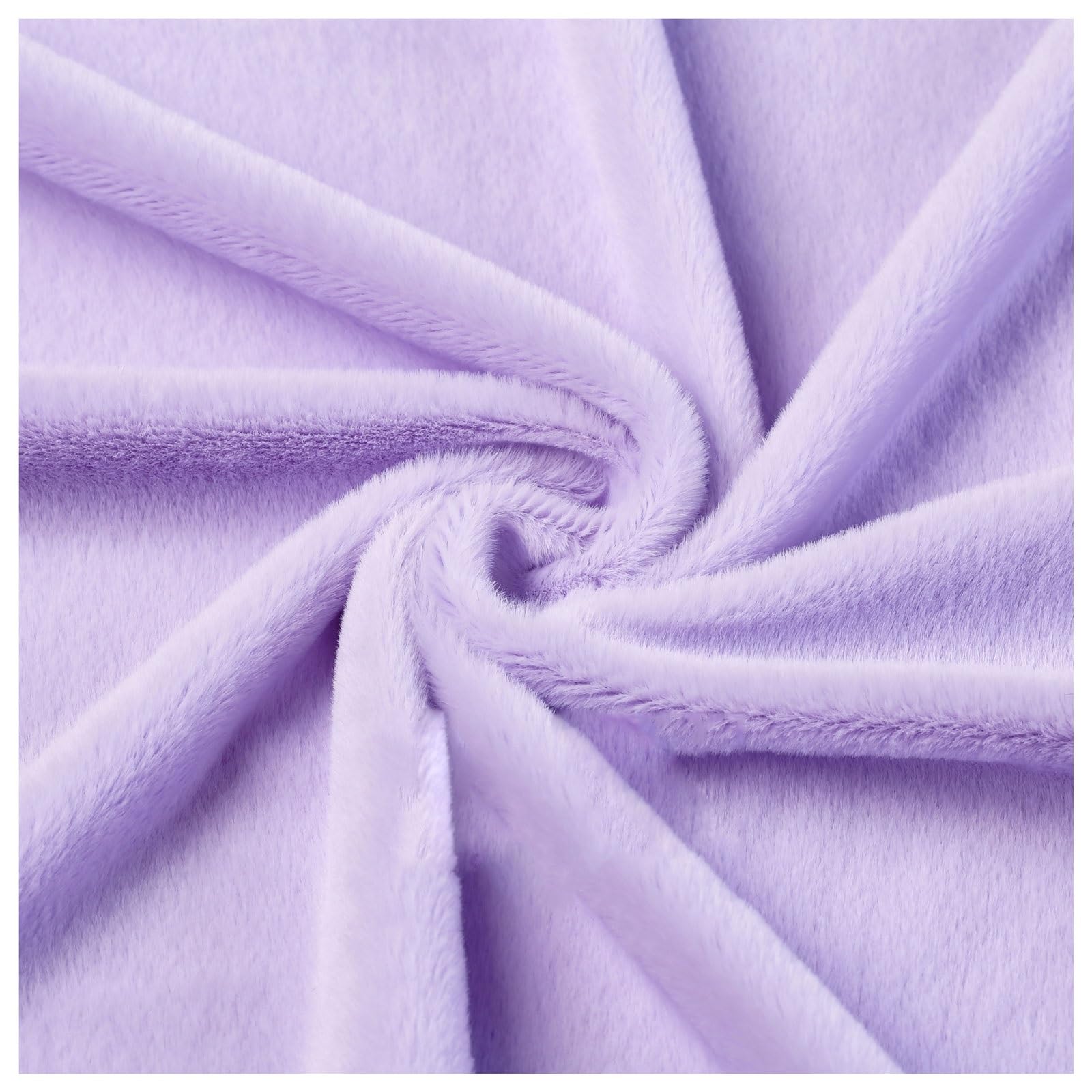 AITAF Soft and Fluffy Faux Fur Fabric, 5mm Shaggy, Polyester/Acrylic, Solid, Light Purple, 50x50cm