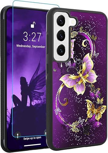 Miniatura 1 de OOK Funda compatible con Samsung Galaxy S23 Plus, diseño de mariposa, nebulosa, espacial, policarbonato duro+TPU suave, antideslizante, ultrafina,