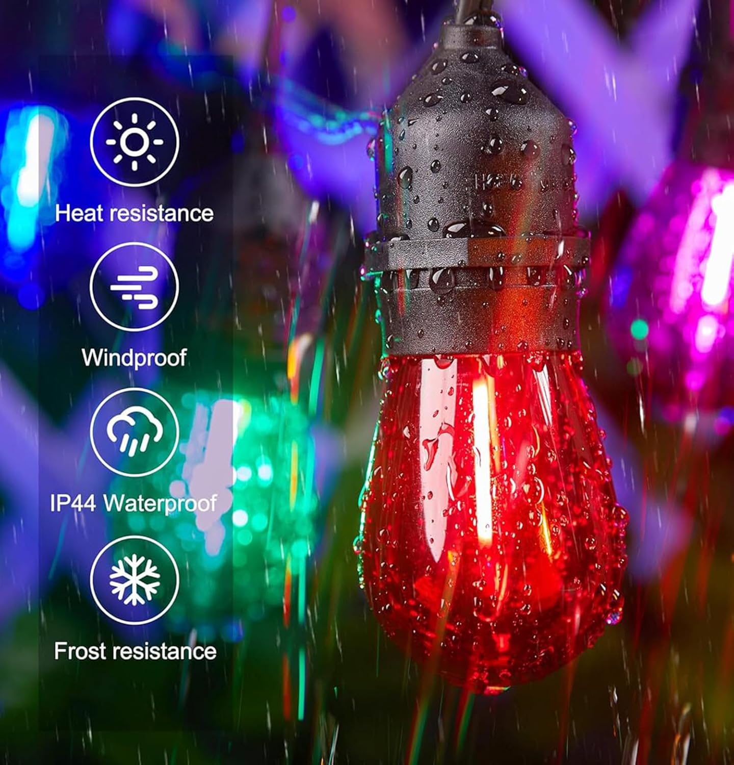 Sxminer 15 Pack S14 Red LED Bulbs Christmas Replacement Bulb 1W Outdoor LED String Light Bulbs E26 Base Edison Filament Bulb Plastic Shatterproof Decorative Bulbs for Christmas Halloween Party Decor