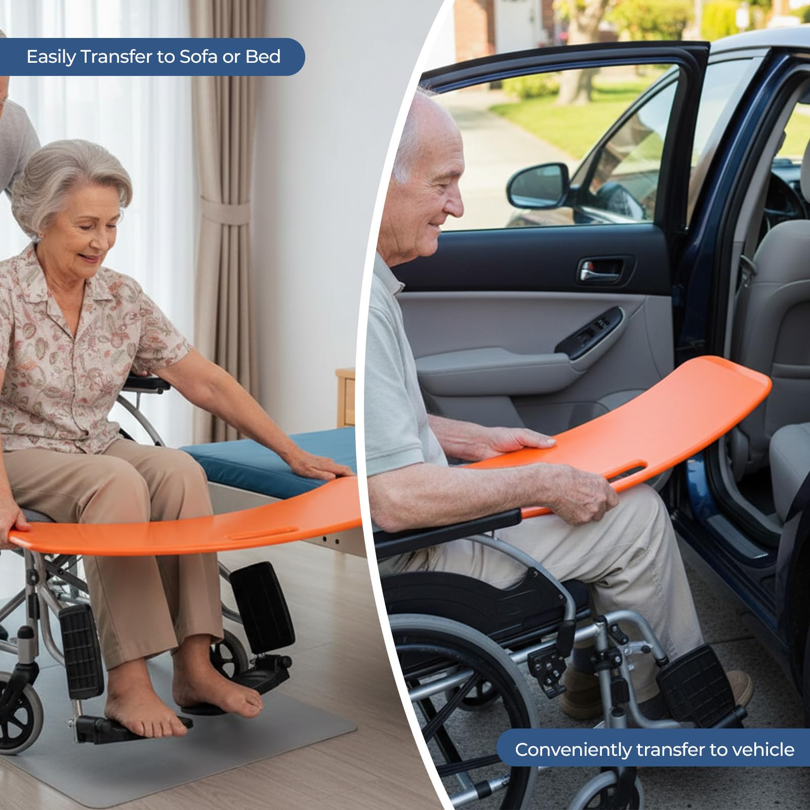 Tavola Trasferimento, Tavola Scorrevole Trasferimento Letto Ausilio l'Ingresso Nella Vasca Bagno Assistenza alla Mobilità Disabili Portata 150kg Per Anziani Trasferimenti Letto Auto Sedia a Rotelle WC