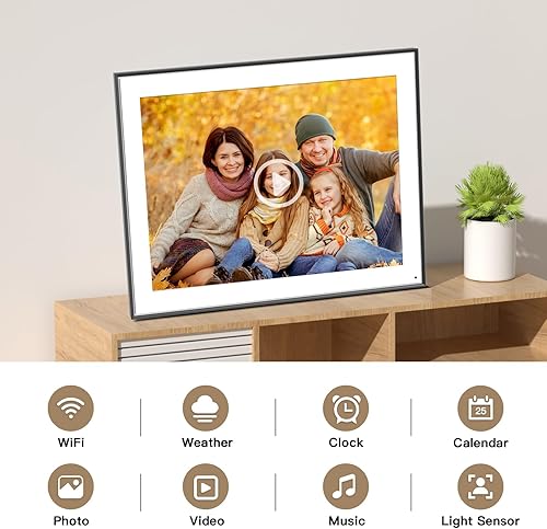 Miniatura 56 de Marco de fotos electrónico de 15.6 pulgadas, marco de fotos digital grande, pantalla de fotos inteligente para montaje en pared, 32 GB, pantalla
