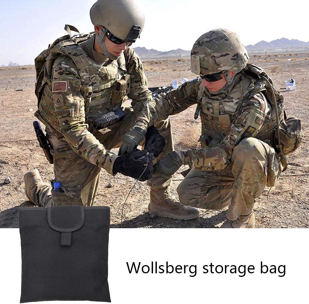 Foldable MOLLE Dump Pouch, 10"x11.4" Roll-Up Pouch Folding Dump Pouch Tactical Drawstring Recovery Pouch