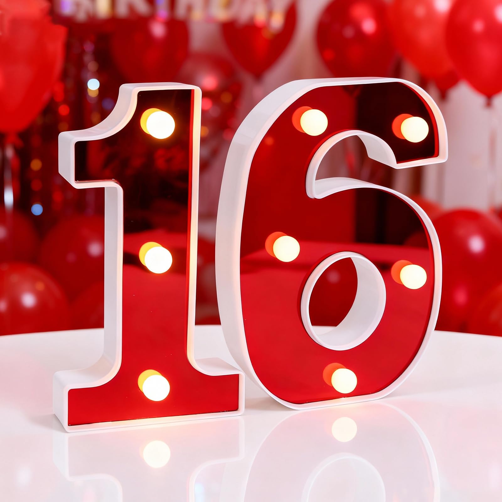 Yilnlg 16 Light up Numbers, 16th Birthday Decoration, Marquee Numbers Lights 16, Lighted Number Sign, LED Number Lights for 16th Birthday Decorations