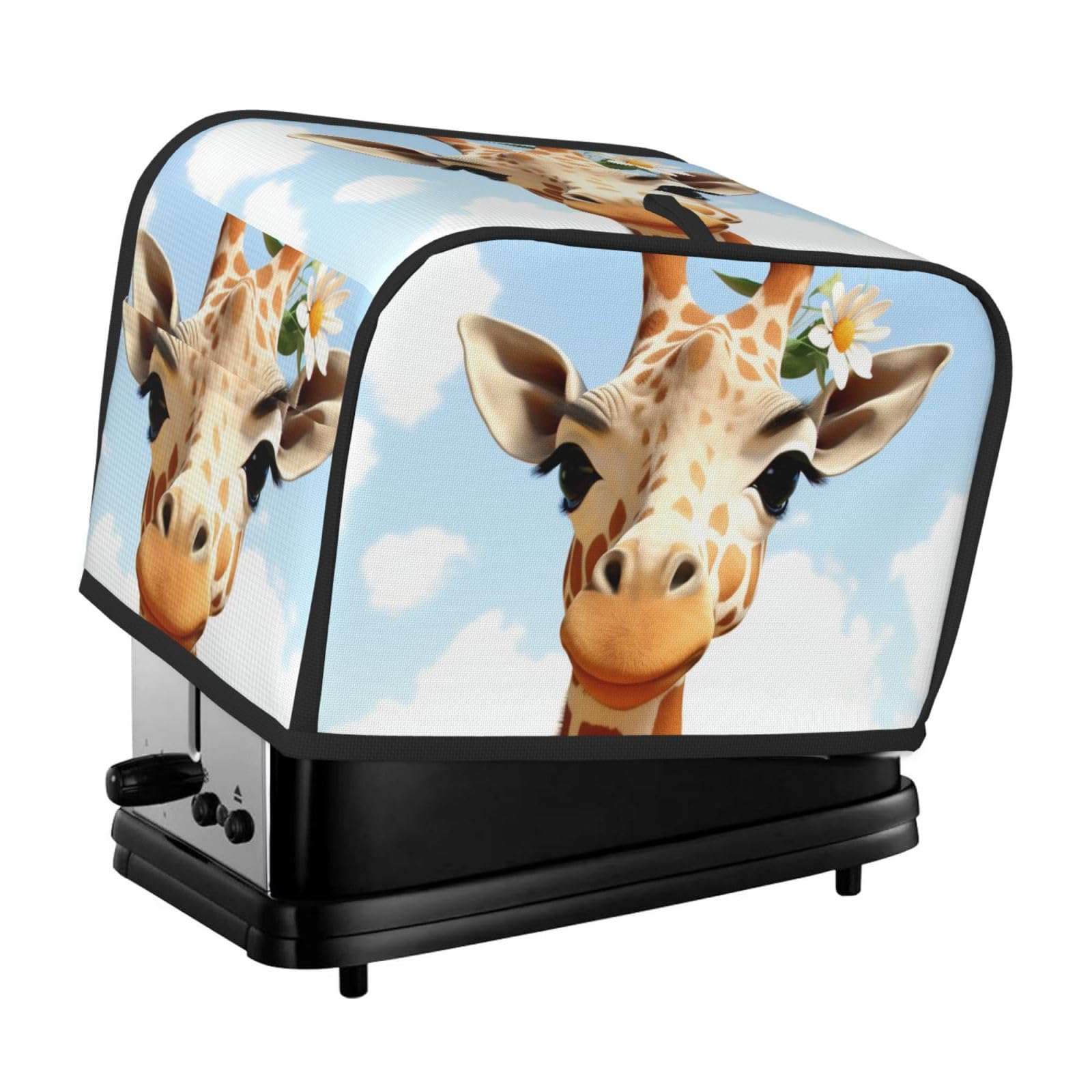 Fodpand Black Toaster Covers 2 Slice Giraffe Bread Machine Cover Quilted Toaster Dustproof Cover Washable Appliance Cover Bread Maker Protective For Kitchen Small Appliance