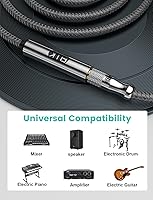 Vista 4 de EMK Cable de extensión estéreo macho a hembra de 1/4 pulgadas (0.250 in) chapado en oro de 1/4 pulgadas (0.250 in) - Cable de extensión