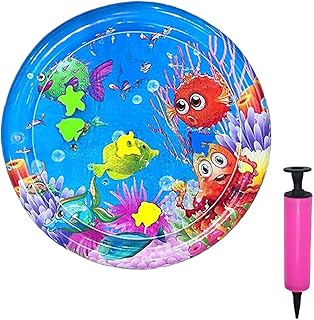 Cat Water Mat, Scratch-Resistant, Dog Cat Game & Cool Water Mat, Cooling Mat Cat with a Bicycle Pump, Summer Inflatable Sensory Water Play Mat, Interactive Toy product image