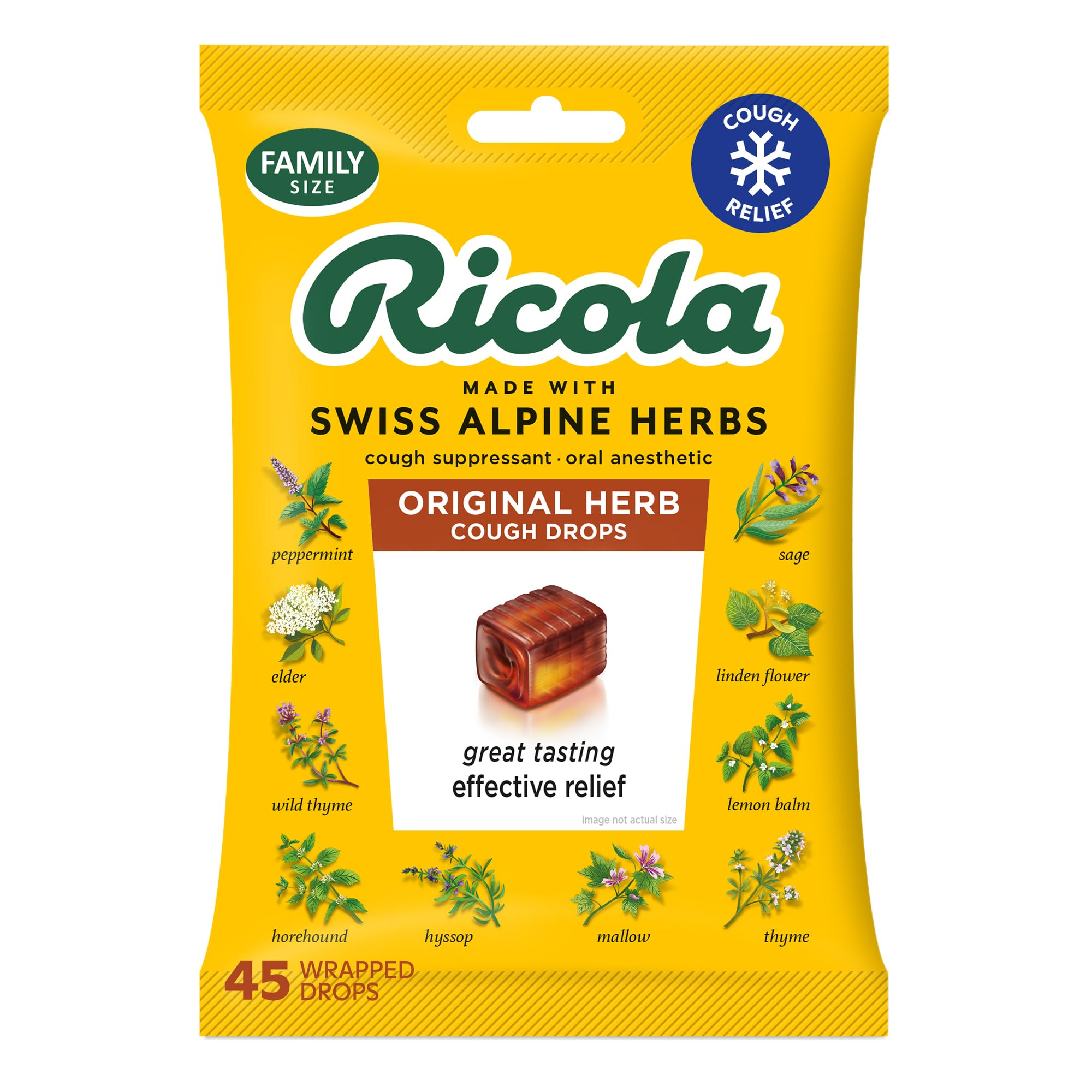 Ricola Cough Drops - Original Herb - 50 Pack