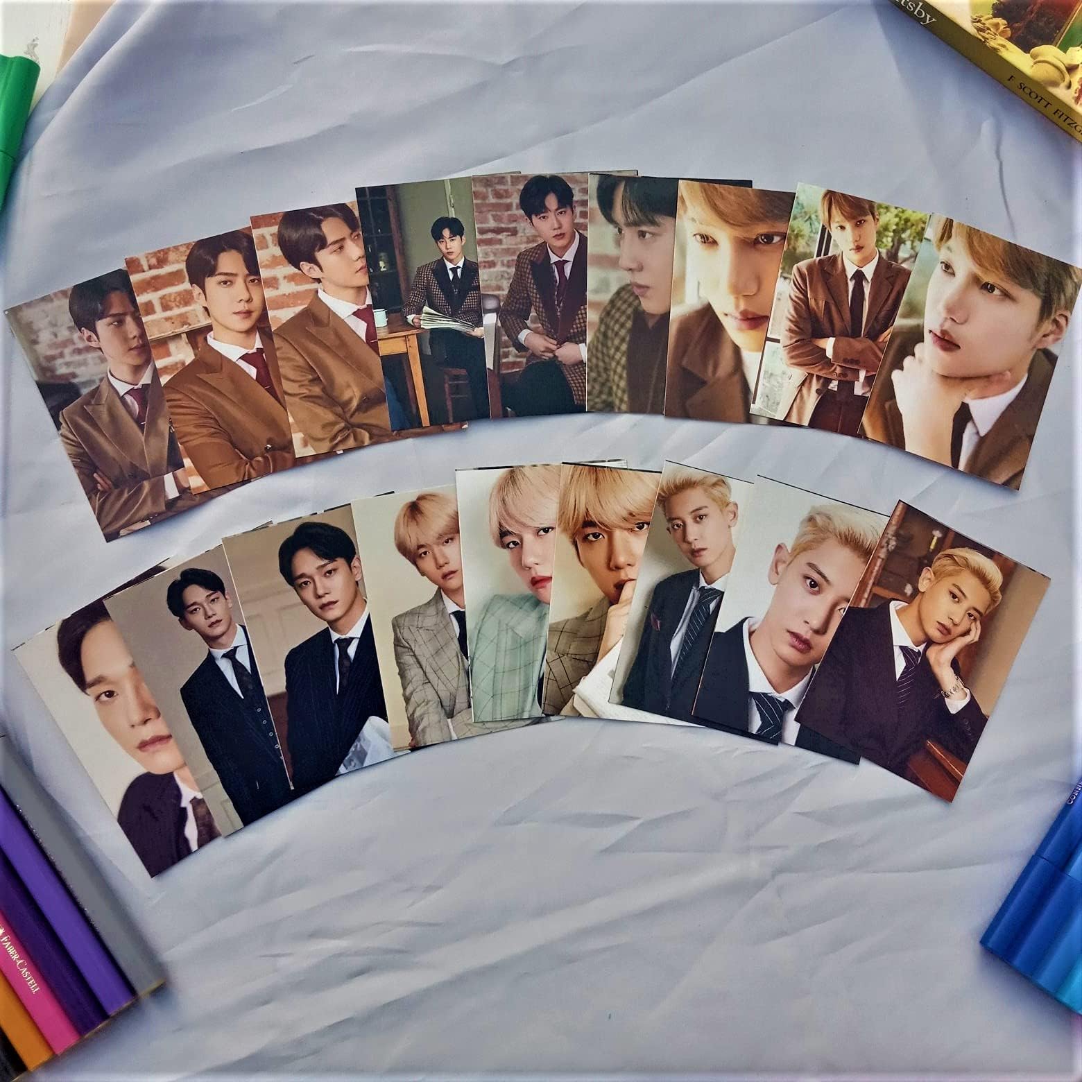 Stickers EXO Suit Photoshoots OT 6 Laptop Stickers Kpop Persona Pink Set Collection (Set of 18 Random Kpop Bonus Stickers) Sticker Collection from NS Trading