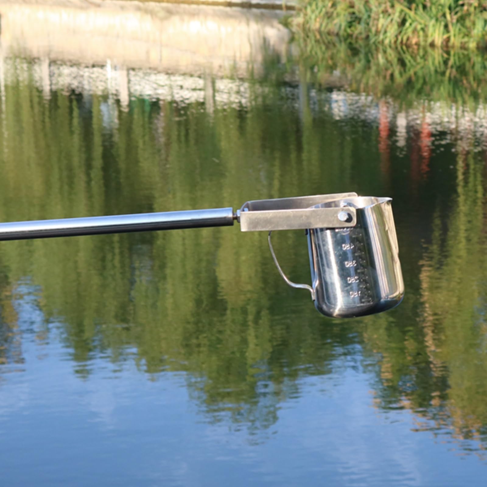 Perche de prélèvement d'échantillons d'eau avec Godet gradué de 500/1000 ML, télescopique en Acier Inoxydable, pour puits, réservoirs et étangs(500ML,2M/6.5FT)