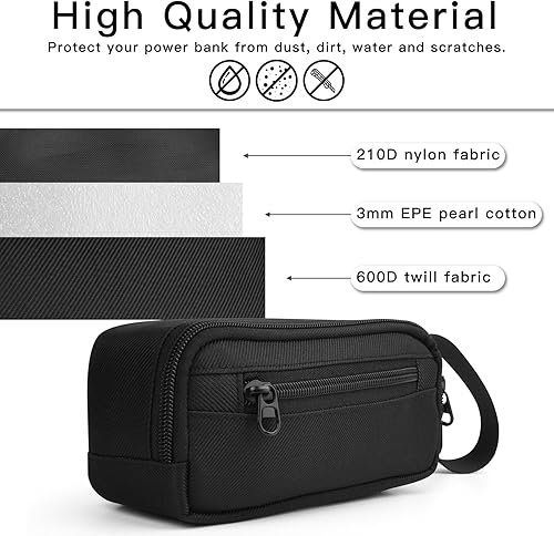 Miniatura 5 de CaSZLUTION Funda de viaje compatible con el banco de energía Anker 737 (PowerCore 24K) cargador portátil de 3 puertos, bolsa de almacenamiento