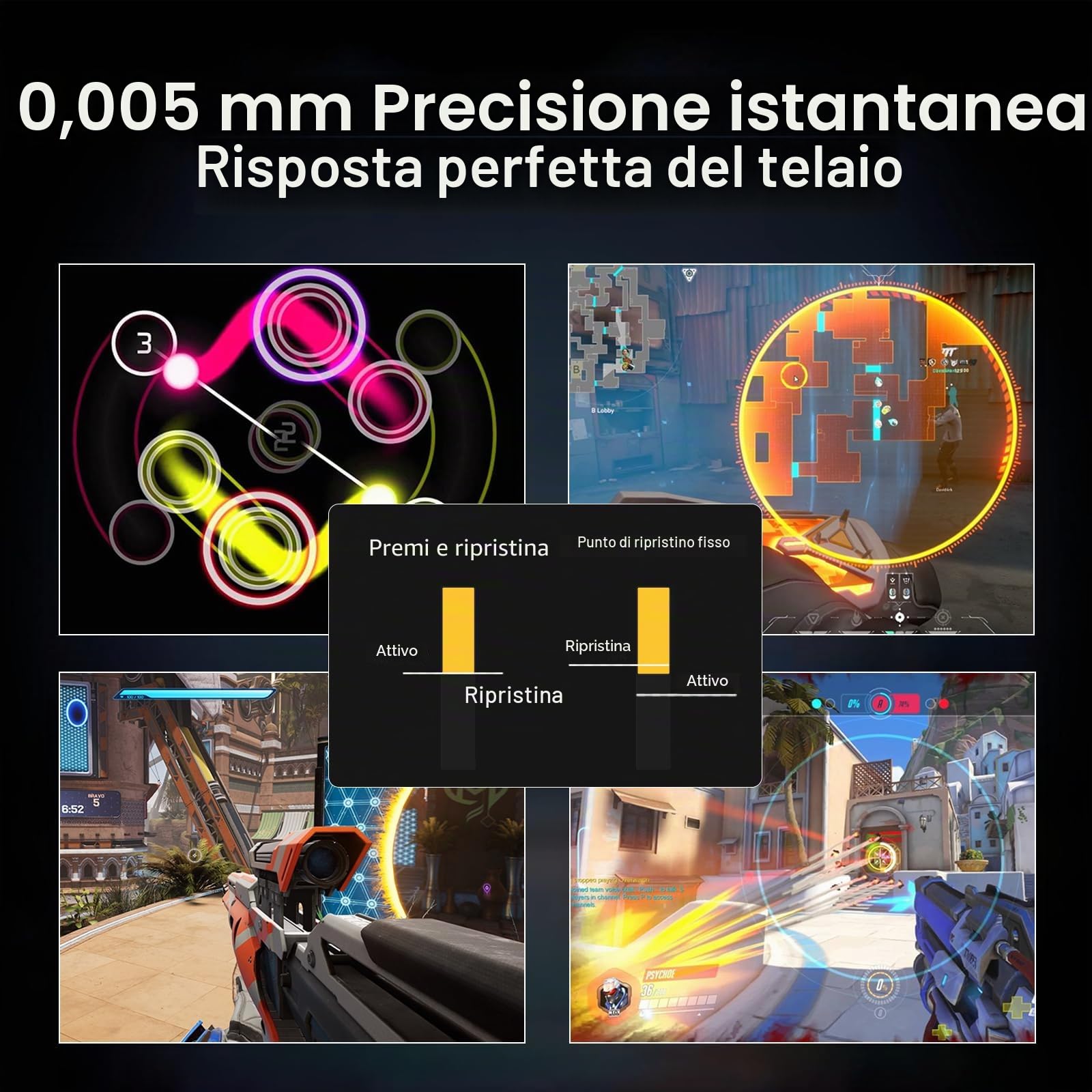 FOXMM x MCHOSE Ace68 HE Tastiera Gaming 65% RGB Wired Rapid Trigger 8000Hz, Switch Effetto Hall Magnetico ICE Blue, Corsa Regolabile Ultra Precisione 0,005 mm, per giochi FPS, Nero