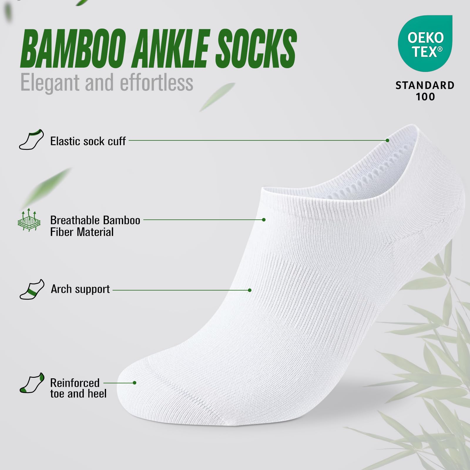Niorasen Calcetines Invisibles Hombre y Mujer de Bambú 6 Pares, Pinkies Unisex Transpirables con Silicona Antideslizante, Calcetines Bajos para Zapatillas y Mocasines, Talla 35-50