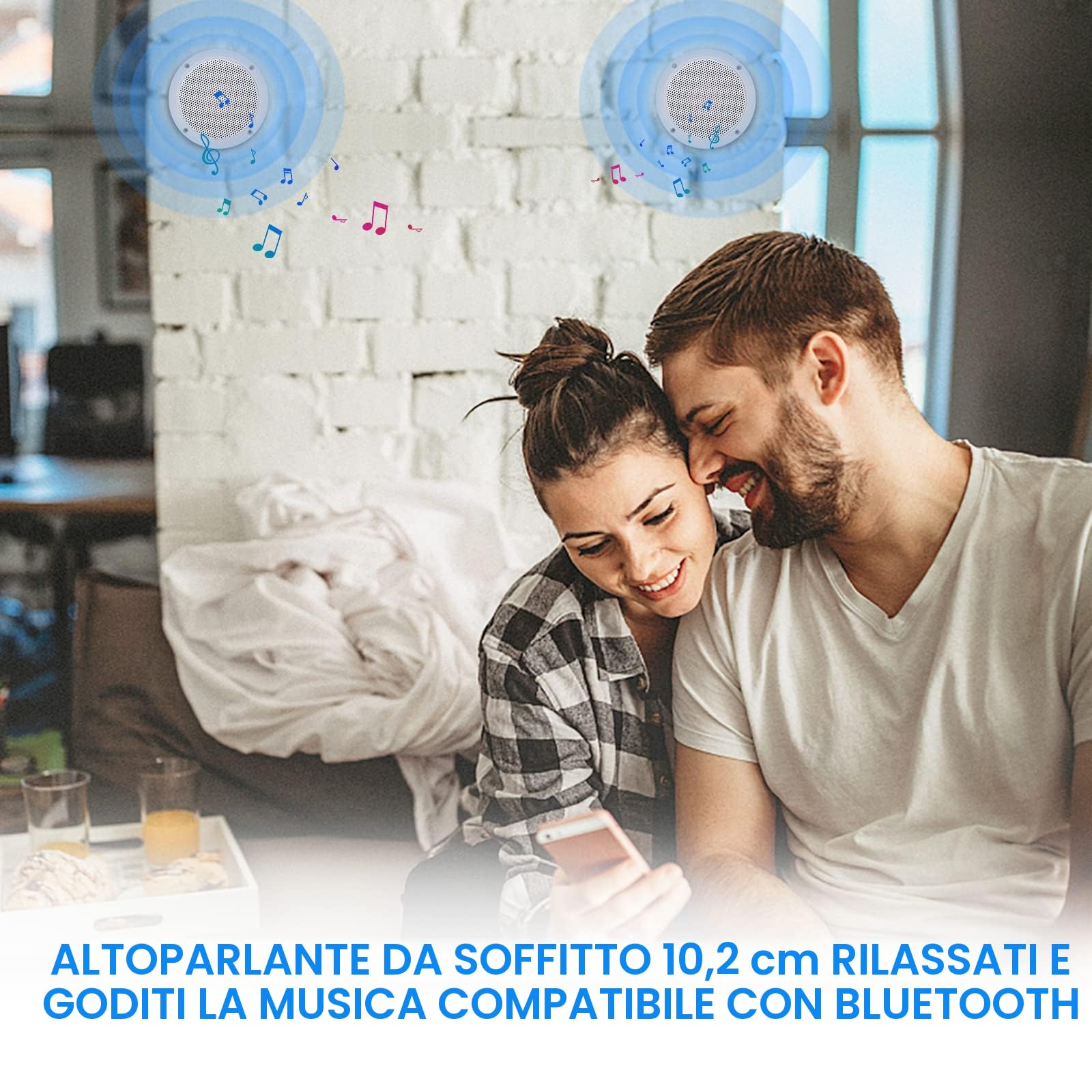 Herdio Set di altoparlanti da soffitto Bluetooth impermeabili