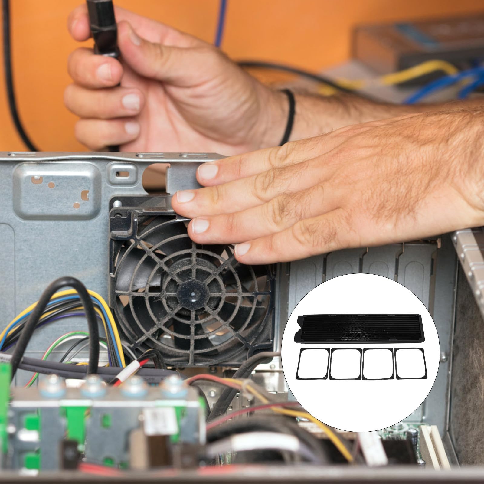 Radiateur de Refroidissement Liquide pour Ordinateur en Cuivre 480mm, Échangeur de Chaleur Silencieux et Résistant pour Équipement Nécessitant une Dissipation Élevée