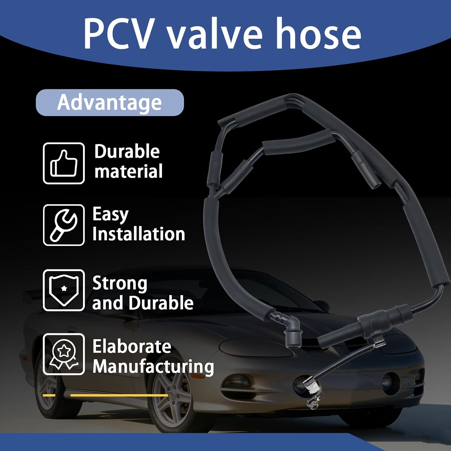 PCV Valve Pipe Tube Hose for Chevrolet Camaro 1999-2002 Corvette 1999-2003 for Pontiac Firebird 1999-2002 5.7L V8 for Holden Commodore VX VT VY VZ VU, PCV Hose Pipe, Replaces 12590632 12561847