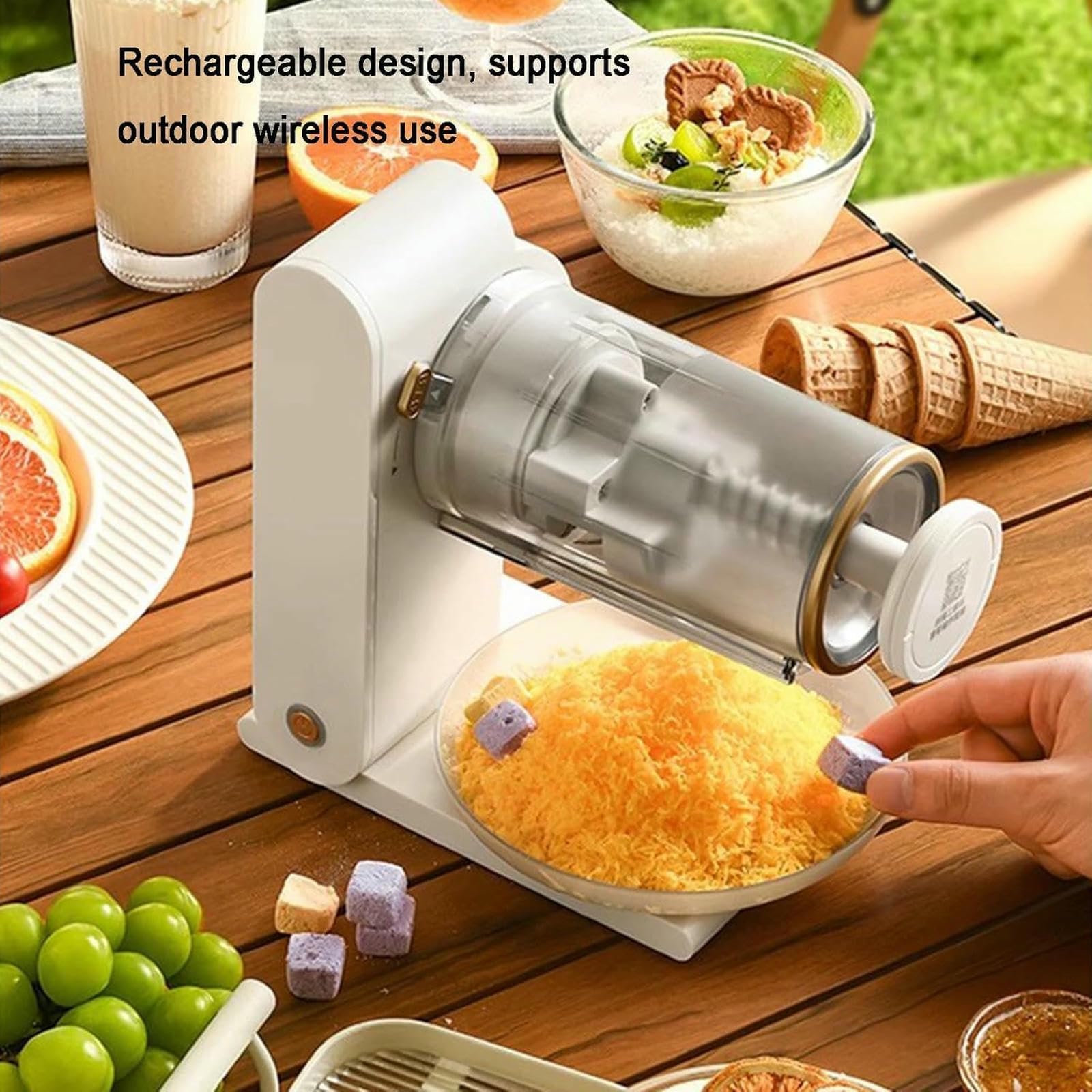 Trituradora De Hielo Eléctrico con Cuchillas De Acero Inoxidable, Recargable para Hacer Granizos, Frappe Y Cócteles En Casa