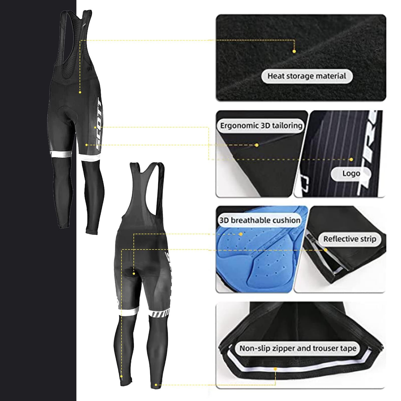 Abbigliamento Ciclismo Uomo Invernale In Pile Completo Ciclismo Maglia Tuta Bicicletta Termico Uomo Pantaloni Imbottiti Con 3D Gel Traspirante Sportivo