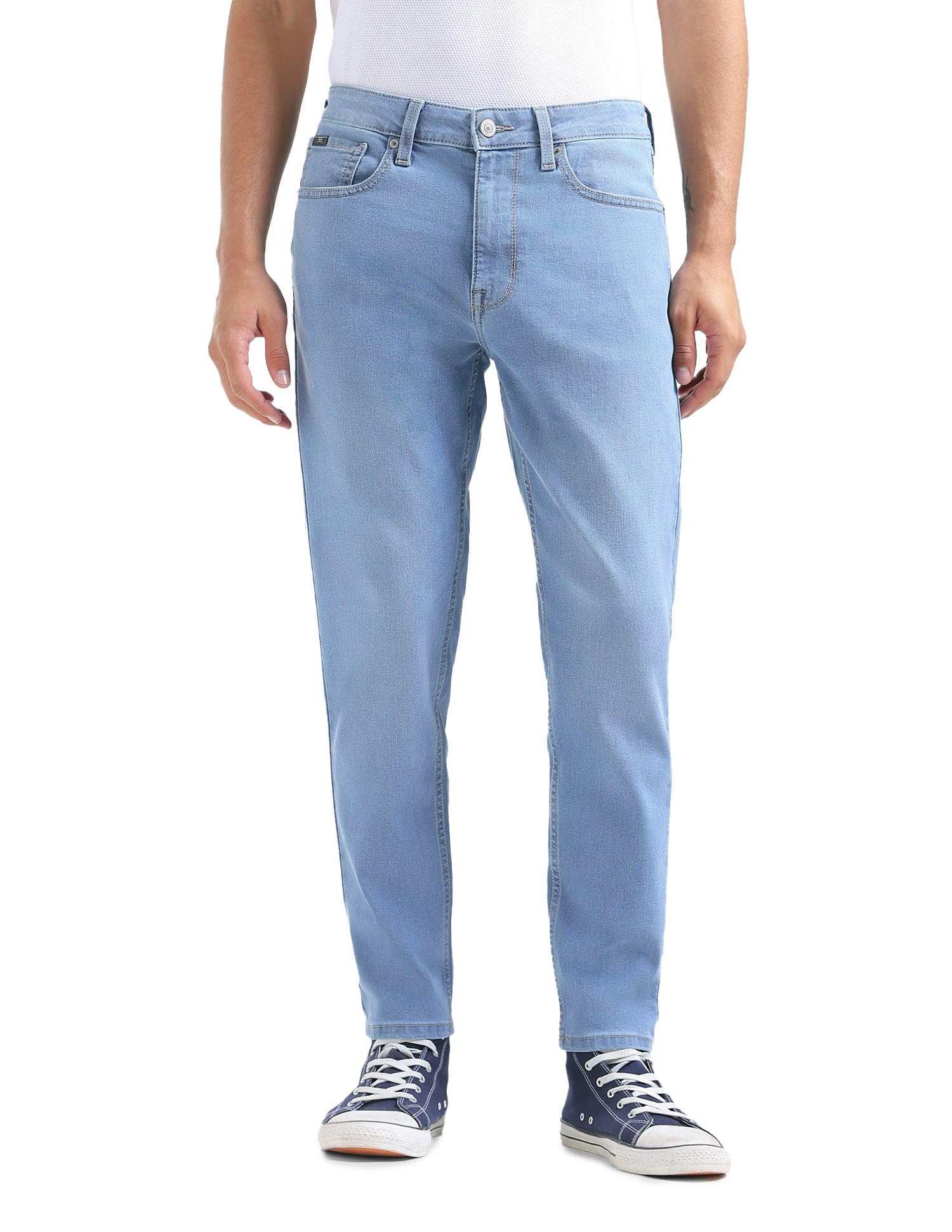 flying machine Men's Relaxed Tapered Fit Jeans| Solid | Mid Rise | Stretchable | Jeans for Man-picture-18