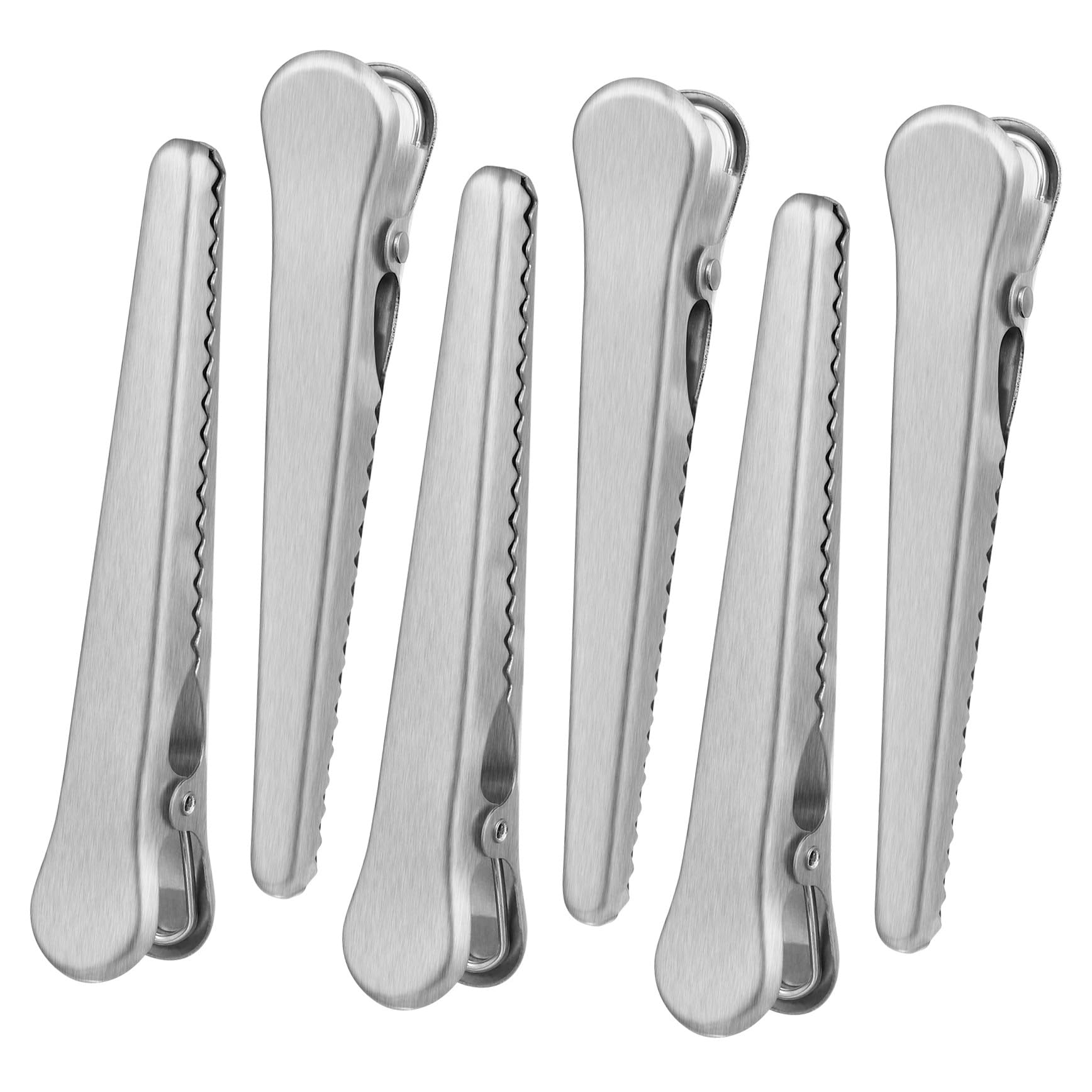Ipetboom Sigillatrice Per Sacchetti in Acciaio Inox, 6 Pezzi, Clip Per Chiusura Snack e Sacchetti Alimentari, Pratica Per Conservazione Alimenti in Casa