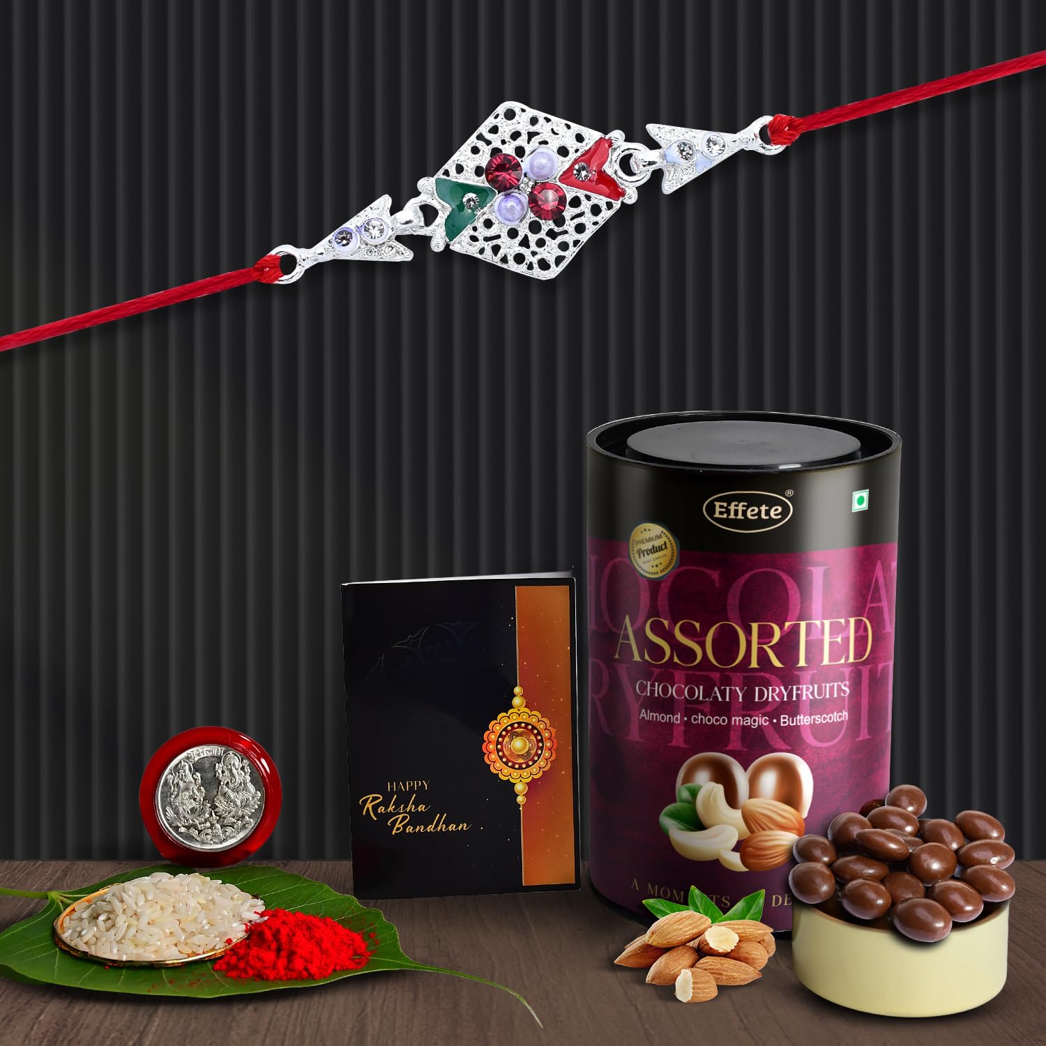 DeoDap Rakhi (K1_A42_AS) & Assorted Chocolate Dryfruits 96gm| Rakhi for brother with gift | Rakhi with chocolate |rakhi combo for brother | Set of 1 Rakhi | Effete Chocolate| (B0CC9DD9FD) Amazon Price History, Amazon Price Tracker