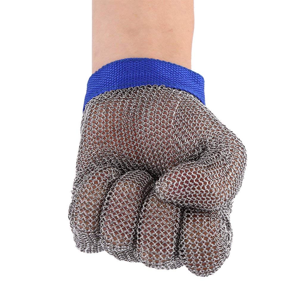 1pc de acero inoxidable 304 guante resistente a los cortes Guantes anti-corte guantes de carnicero para la protección de los guantes de seguridad/guantes de construcción, de gran tamaño