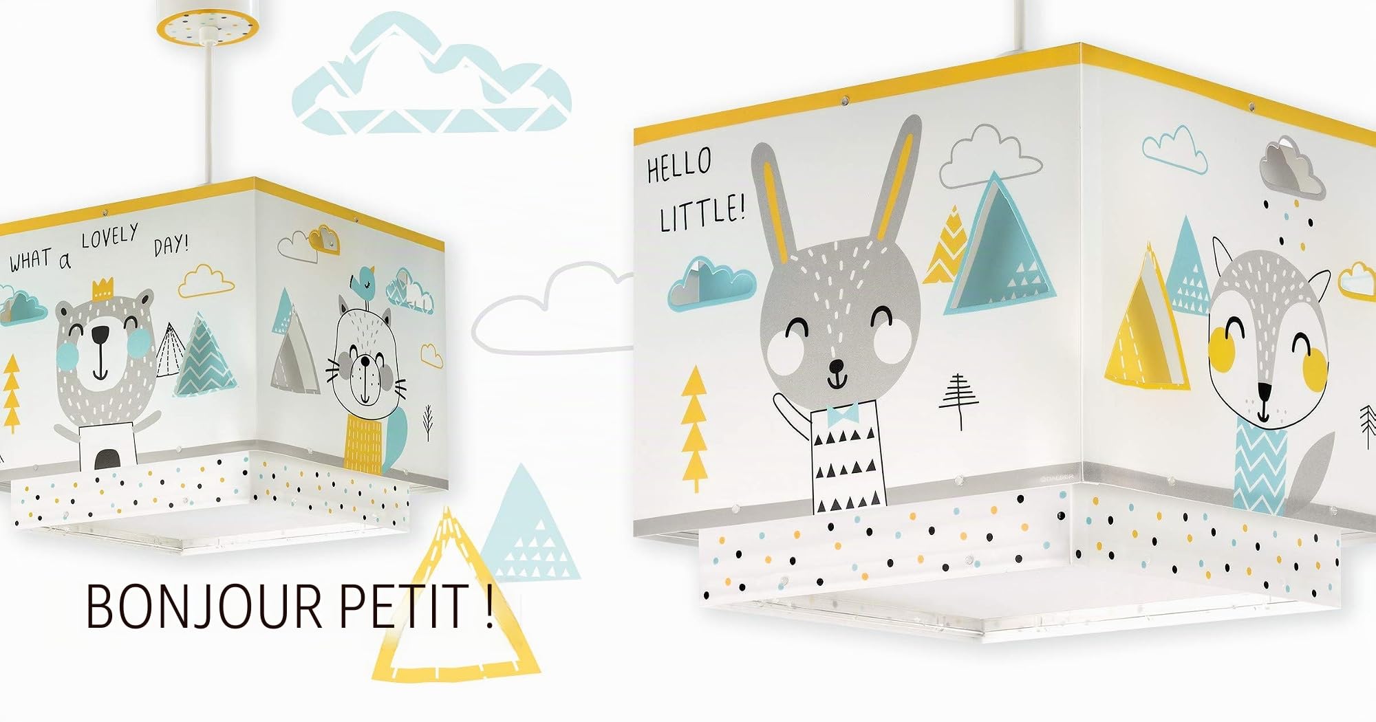Dalber Lampe Suspension Enfant Hello Little Animaux Multicolore E27