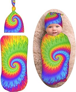 Festive Colorful Tie Dye Baby Swaddle Blankets for 0 6 Months Girl Newbo...