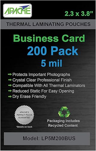 Miniatura 13 de Apache Bolsas de laminación de 5 mil para tarjeta de invitación de 3.5 x 5 pulgadas, hojas de 3.7 x 5.3 pulgadas, paquete de 100
