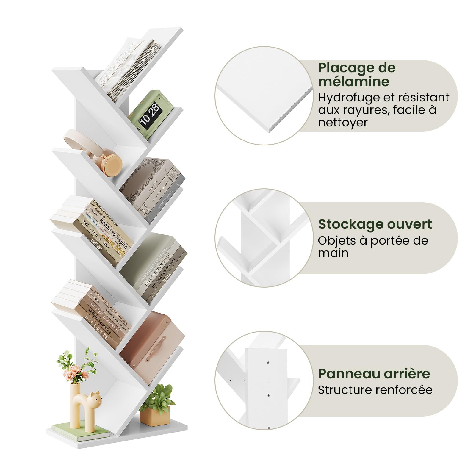 EUGAD Bibliothèque, en Forme d'arbre, 8 Niveaux