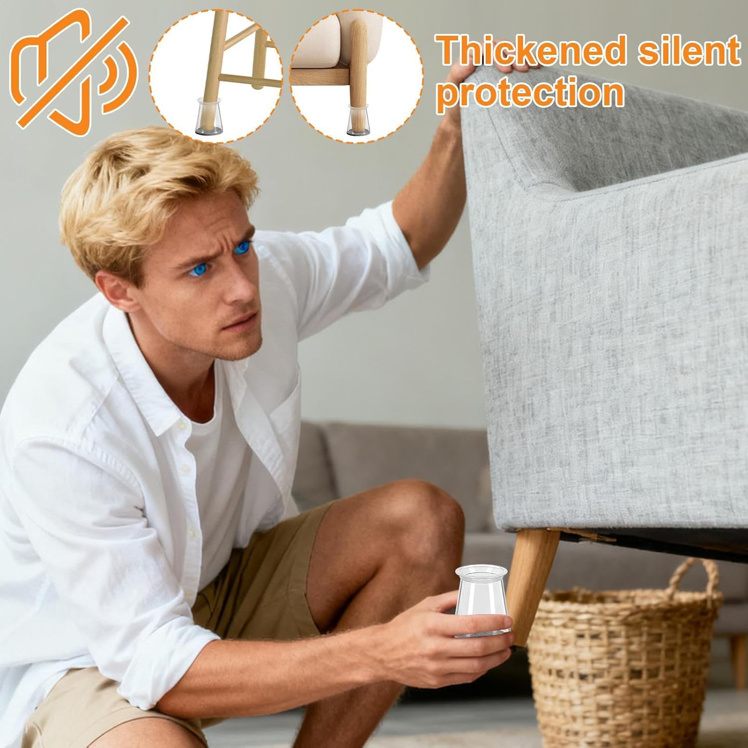 Genérico Furniture Leg Floor Protectors | Protective Cover | Silicone & Felt Furniture Pads,for Patio Table Room Classroom Home Living Room