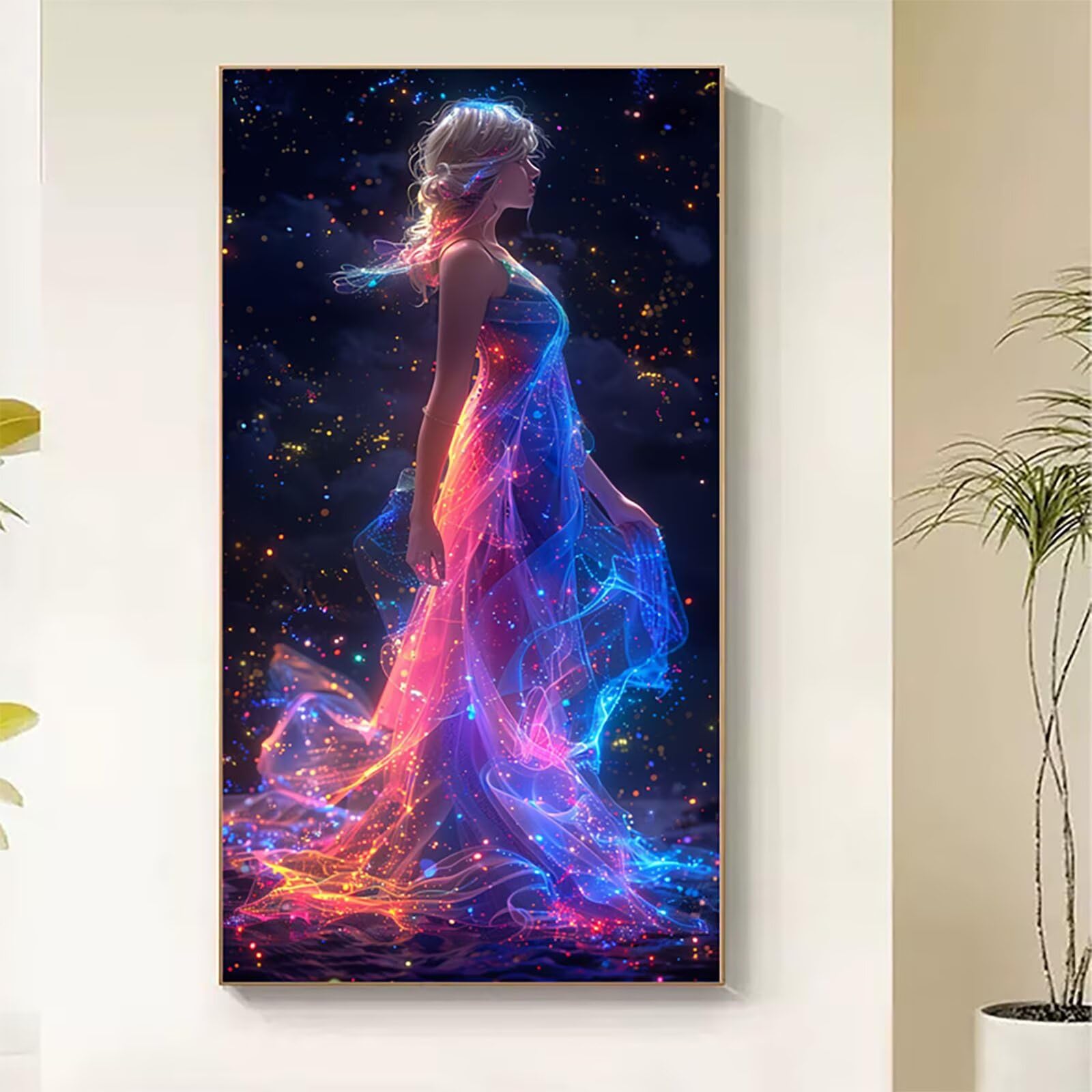 Dipingere con i Numeri Adulti Donna, Dipingere con i Numeri Dea, Fai da te Paint by Numbers per Principianti, Hobby Creativi Adulti, Painting by Numbers per Decorazioni Casa Regalo 80x160cm 3-3531