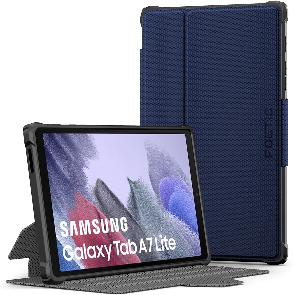 Poetic Explorer Heavy Duty Folio Case Designed for Samsung Galaxy Tab A7 Lite 8.7 Inch (SM-T220/T225/T227),Two Layers Tough Drop Protection Stand Protective Case Cover, Navy Blue