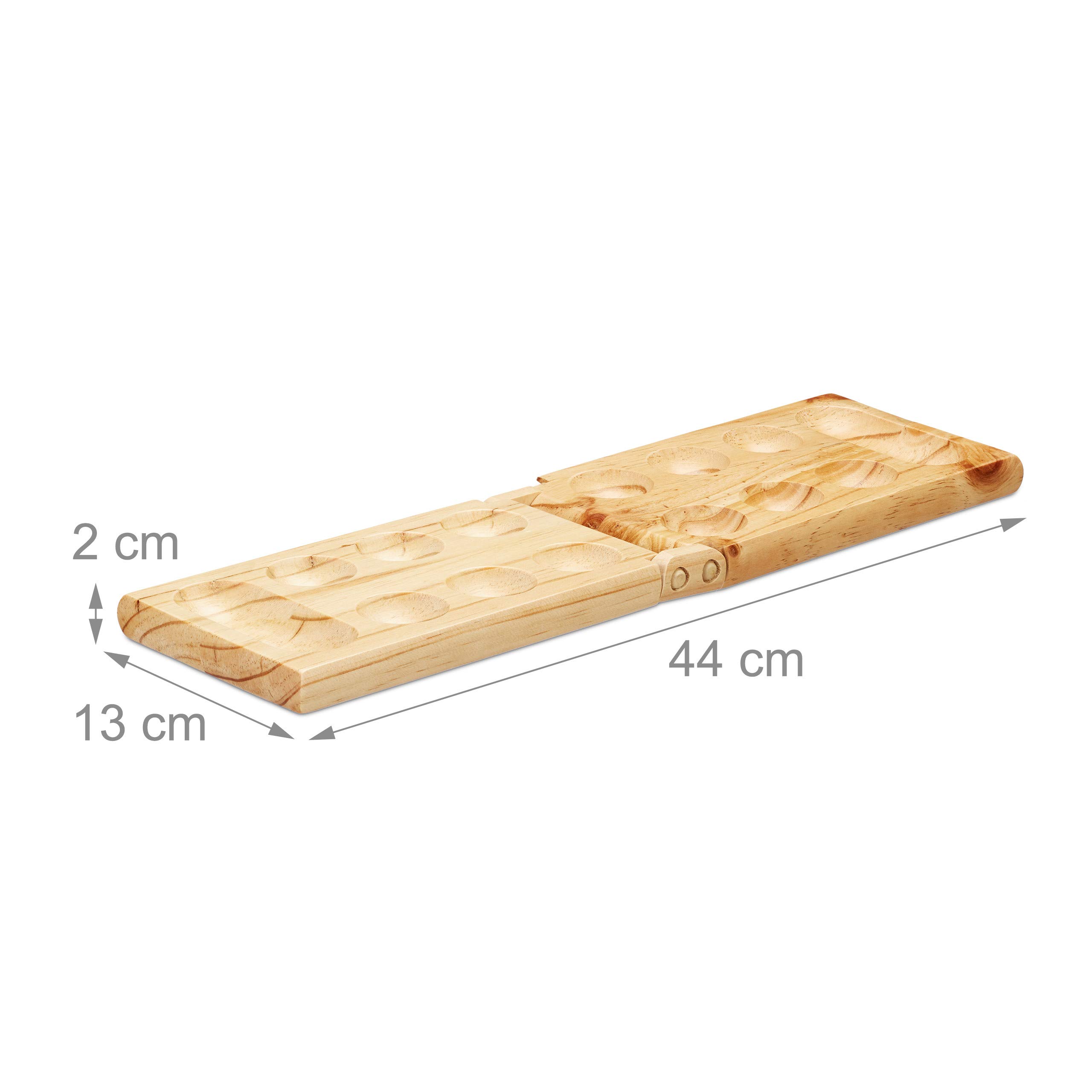 relaxdays Mancala Kalah, Gioco da Tavolo Kalaha, 48 Pietre Colorate, 2 Giocatori, Bambini e Adulti, in Legno, Naturale