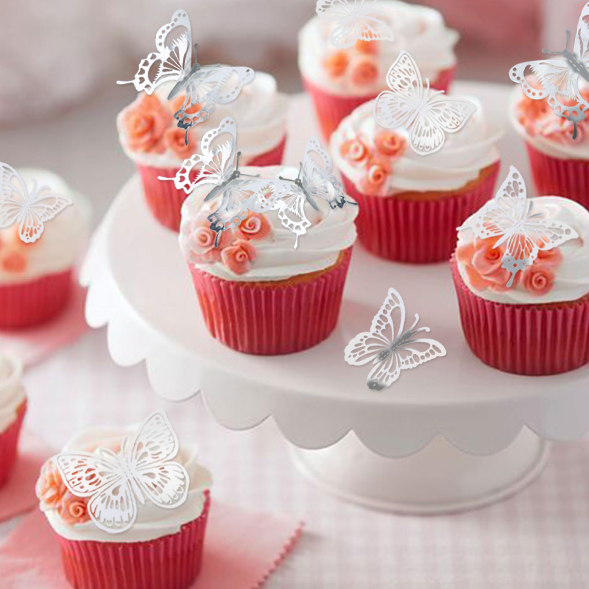 63 Décorations Comestibles Libellules Pour Cupcakes - Papier Gaufrette - Fête Prénatale, Mariage, Anniversaire - 7