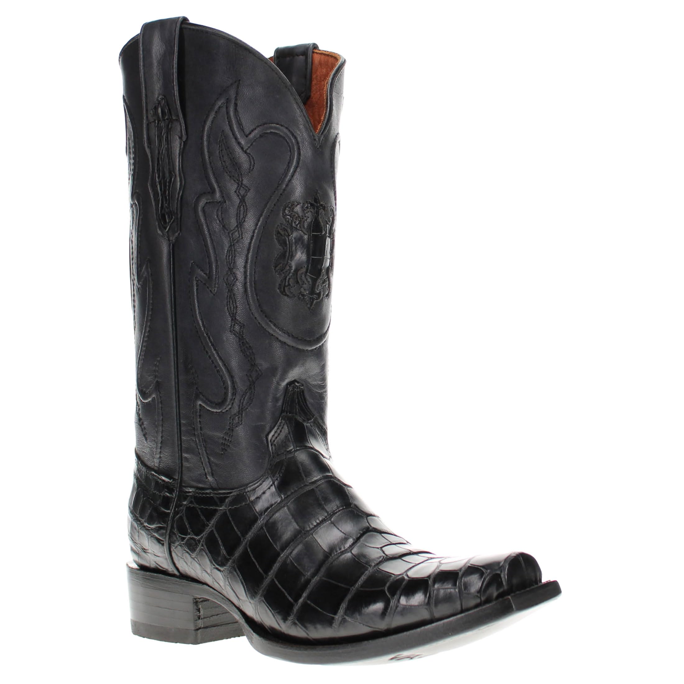 Vaccari Men's Travis Genuine American Alligator Belly Leather Western Cowboy Boots