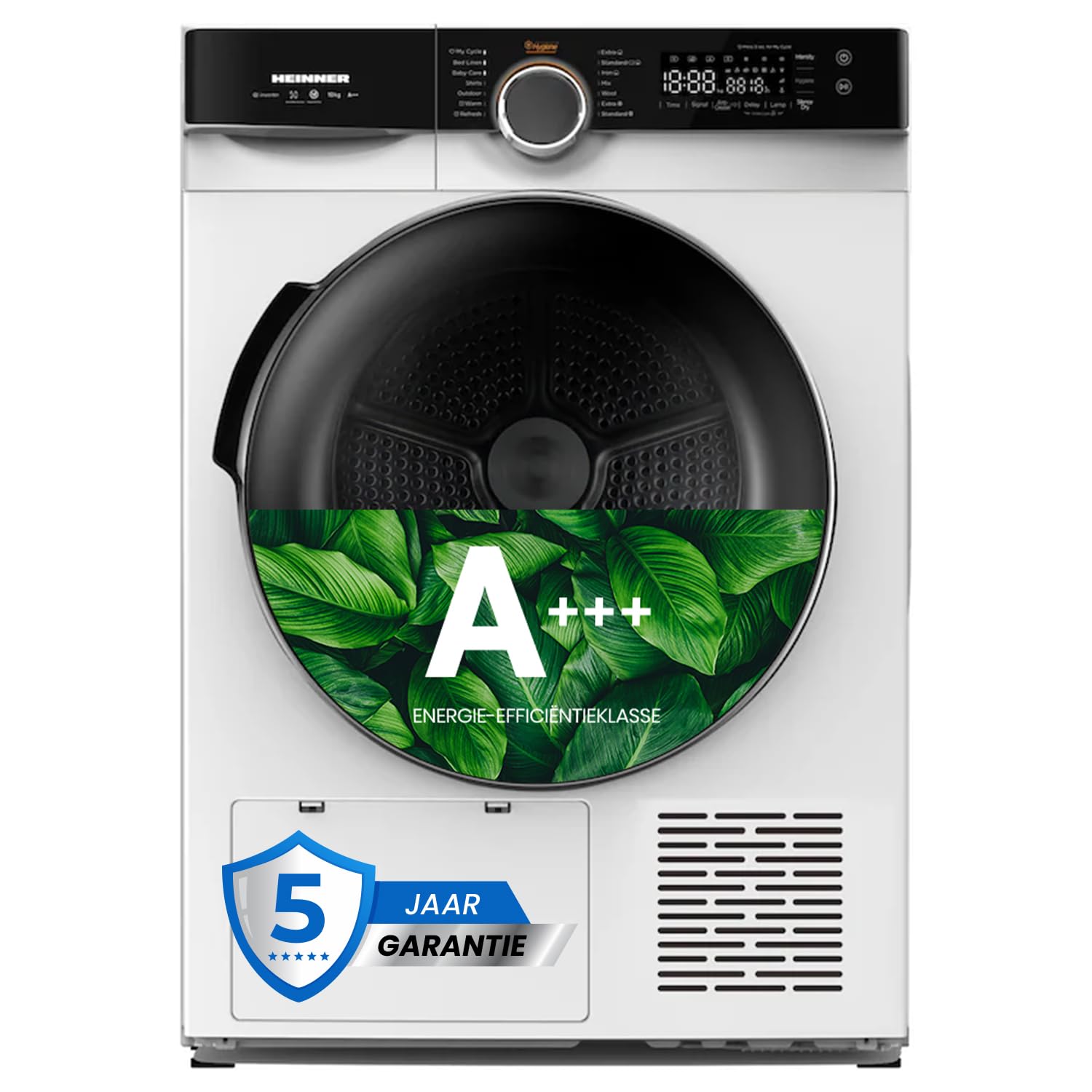 HHPD-M10K3A+++ – Wärmepumpentrockner 10 kg, Energieeffizienzklasse D, LED-Display, Sensor-Trocknung, 15 Programme, Weiß, 5 Jahre Garantie
